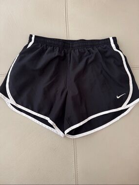 Nike Kids Black Athletic Shorts with White Piping